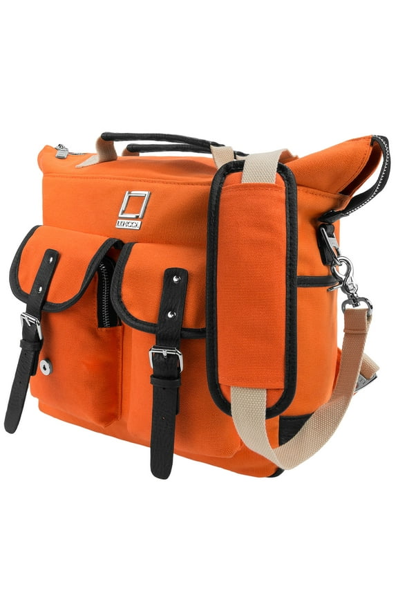 Unisex Canvas Backpack with Top Handle, Lightweight Square School Backpack for Travel, Work, and Everyday Use