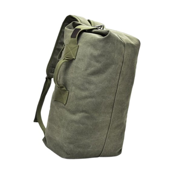 Unisex Canvas Bucket Backpack for Hiking Features Spacious Design Double Carry Ways Outdoor Use Classial Design