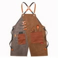 thumbnail image 1 of Unisex Canvas Work Apron with Adjustable Straps Multi Pockets Suitable for Woodworking Painting and Crafts, 1 of 4