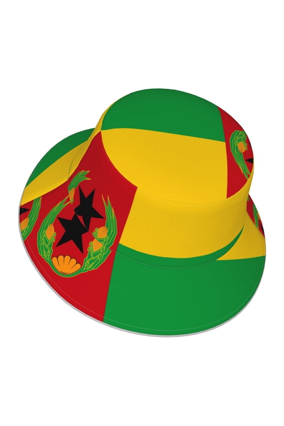 Unisex Cape Verde Flag Bucket Hat Fisherman Cap Reversible Travel Sunhat With Reflective Stripe