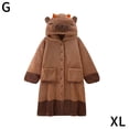 thumbnail image 1 of Unisex Capybar-a Costume Warm Flannel Cute Animal One-piece Pajamas Halloween Christmas Sleepwear Jumpsuit Pajamas C9G3, 1 of 1
