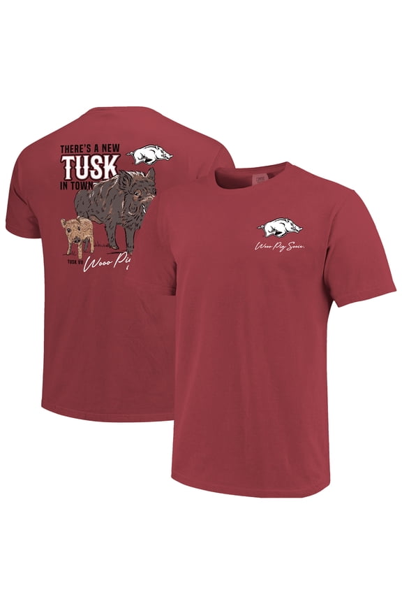 Unisex  Cardinal Arkansas Razorbacks New Tusk in Town Hyper Local Comfort Colors T-Shirt