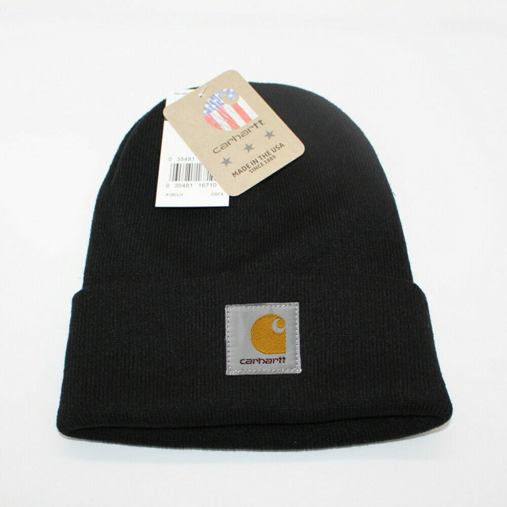 Unisex Carhartt Acrylic Watch Hat Beanie Winter Knit Cap Authentic A18 Mens  Lady Black 