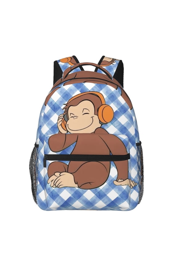 Unisex Cartoon Large Capacity Bookbag Schoolbag Daypack Gift George Music Casual Backpack