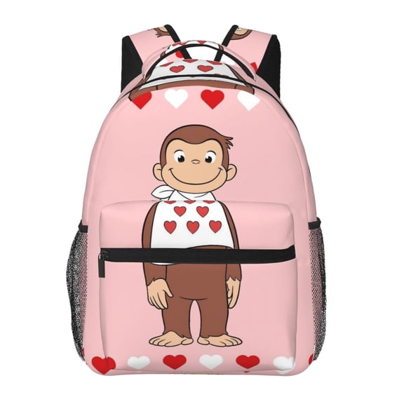Unisex Cartoon Light Weight Bookbag Schoolbag Daypack Gift George Pink Casual Backpack