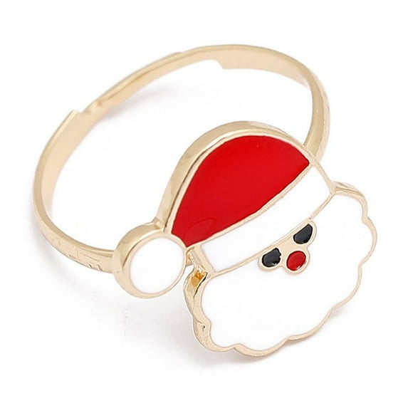 Unisex Cartoon Snowman Rings Christmas Adjustable Alloy Holiday Rings Festive Design Drip Oil Rings Cartoon Rings Holiday Jewelry for Women and Men