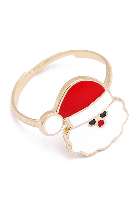 Unisex Cartoon Snowman Rings Christmas Adjustable Alloy Holiday Rings Festive Design Drip Oil Rings Cartoon Rings Holiday Jewelry for Women and Men