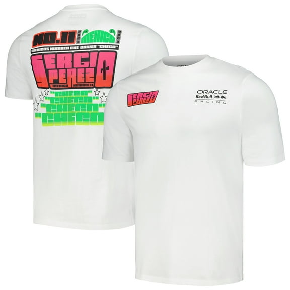 Unisex Castore Sergio Perez White Red Bull Racing 2023 Mexico City Grand Prix T-Shirt