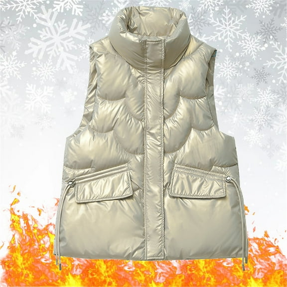 Unisex Casual Coat Jacket Solid Vest Zipper Pocket Loose Sleeveless Jacket Coat Zip Vest for Women Denim Vest Dress for Women plus Size Fashion for Women Vests plus And Plaid Vest External Vest