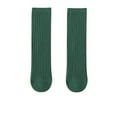 thumbnail image 1 of Unisex Casual Crew Socks for Kids Toddler Boys Girls Solid Color Everyday Wear, 1-12 Years, Army Green, 1 of 4