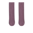 thumbnail image 1 of Unisex Casual Crew Socks for Kids Toddler Boys Girls Solid Color Everyday Wear, 1-12 Years, Purple, 1 of 4