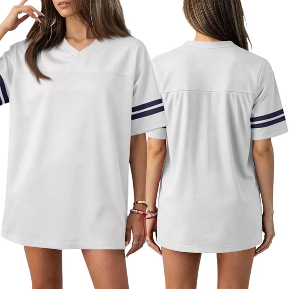 Unisex Casual Football Jerseys Plain V Neck Short Sleeve Sport Practice Uniforms White XL