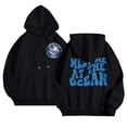 thumbnail image 1 of Unisex Casual Hoodie 'Meet Me At The Ocean' Graphic Print, Soft Cotton Blend, Cozy Fit, Beige, Sizes S-XXL, 1 of 4