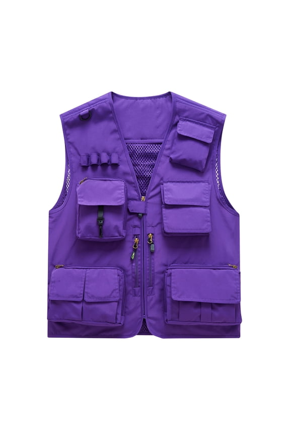 Unisex Casual Lightweight Outdoor Fishing Work Safari Travel Photo Men Women Cargo Vest Jacket Multi Pockets Cargo Jacket Men
