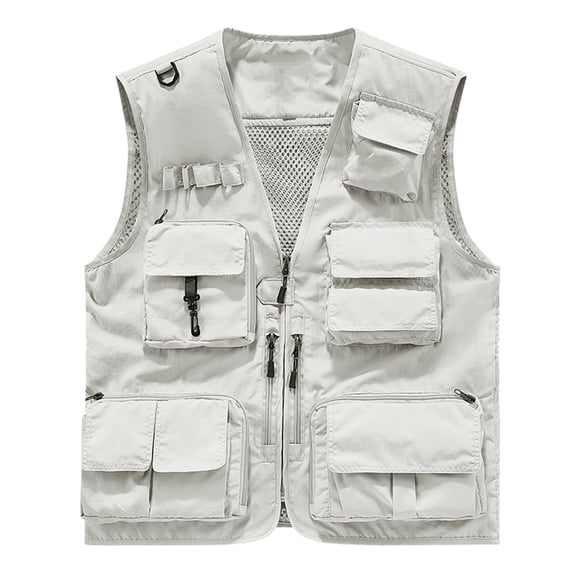 Unisex Casual Lightweight Outdoor Fishing Work Safari Travel Photo Men Women Cargo Vest Jacket Multi Pockets Fishing Vests For Men