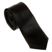 Unisex Casual Necktie Skinny Slim Narrow Neck Tie - Black