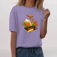 thumbnail image 1 of Unisex Casual Short Sleeve T-Shirts,Round Neck Loose Fit Summer Basic Tee Tops,Lightweight Soft Breathable Crewneck Pullover Shirts for Daily Wear,Workout,Travel,Vacation Light Violet XL, 1 of 4