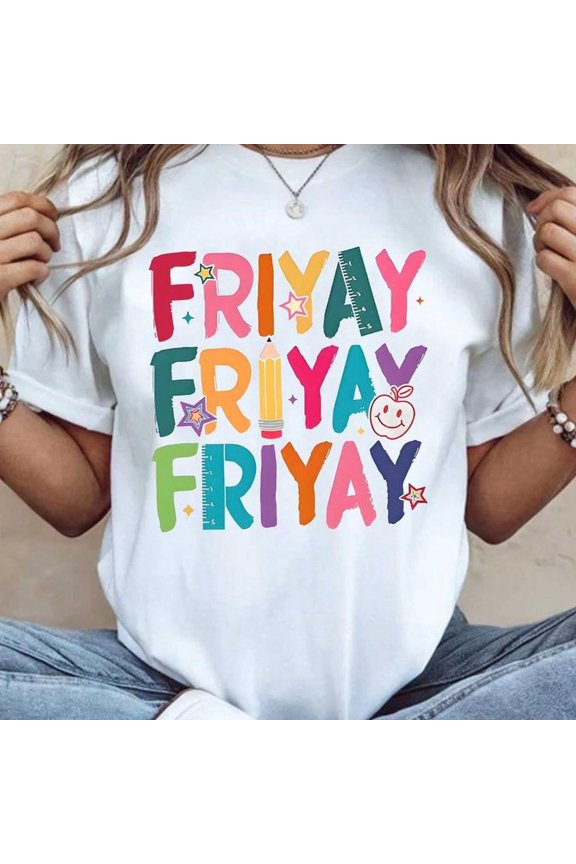 Unisex Casual Short Sleeve Top Friyay Friyay Friyay Gifts For Family And Friends 220g