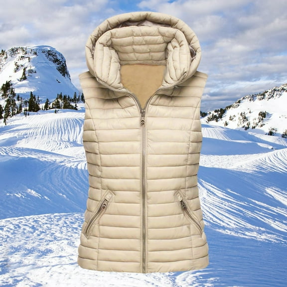 Unisex Casual Solid Vest Zipper Pocket Loose Sleeveless Jacket Hooded Coat Coat Woman Destinations Travel Vest E Vest for Women Quilted Vest Women down Womens down Vests Lightweight Plaid Jacket for
