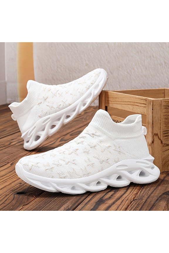 Unisex Casual Sports Shoes | Mid-top with Thick Slip-on Sole, Anti-slip and Wear-resistant Round Toe, Trendy and Versatile for Outdoor and Street Style, Comfortable and Breathable Mesh
