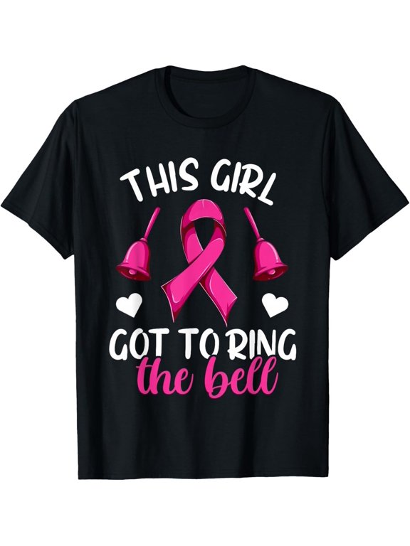 Unisex Casual T Shirt Featuring End of Chemo Bell Girls Breast Cancer
