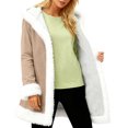 thumbnail image 1 of Unisex Casual and Fashionable Plush Collar Hooded Long Sleeved Solid Color Jacket, Gender-Neutral Design for Everyday Comfort,Beige,M, 1 of 5