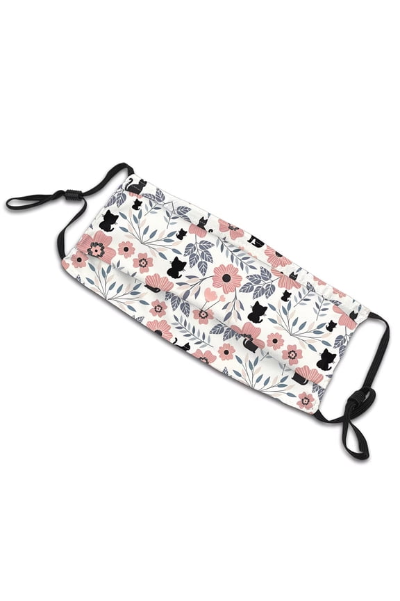 Cat Flowers Reusable Cloth Face Mask for Outdoor Activities