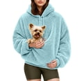 thumbnail image 1 of Unisex Cat Pouch Hoodie Fleece Sherpa Dog Sweatshirts Kangaroo Pocket Pet Carrier Holder, 1 of 7
