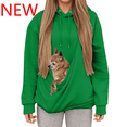 thumbnail image 1 of Unisex Cat Pouch Hoodie Fuzzy Kitten Puppy Holder Hoodies Cozy Soft Carrying Sweatshirt with Pet Pocket for Women, 1 of 6