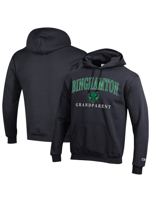 Unisex Champion Black Binghamton Bearcats Arch Grandparent Eco Powerblend Fleece Hoodie