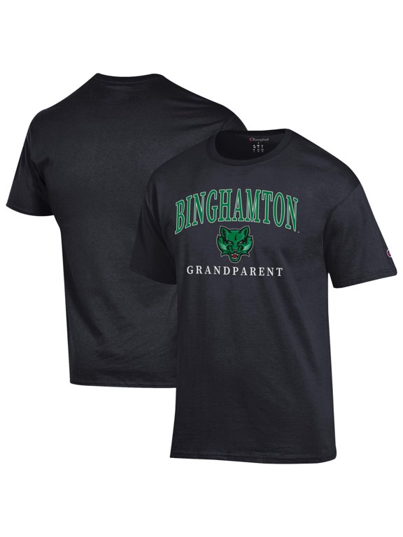 Unisex Champion Black Binghamton Bearcats Arch Grandparent Jersey T-Shirt