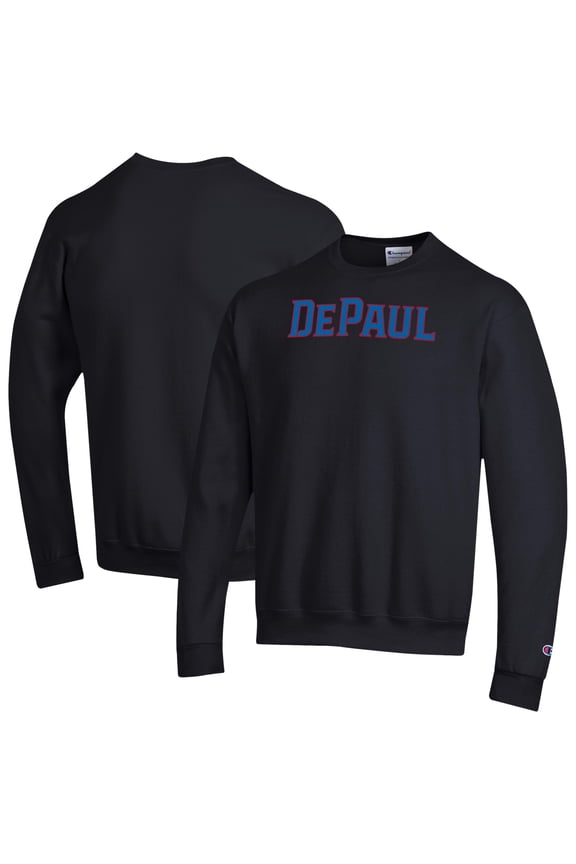 Unisex Champion Black DePaul Blue Demons Arch Eco Powerblend Sweatshirt