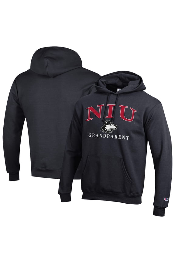 Unisex Champion Black Northern Illinois Huskies Arch Grandparent Eco Powerblend Fleece Hoodie