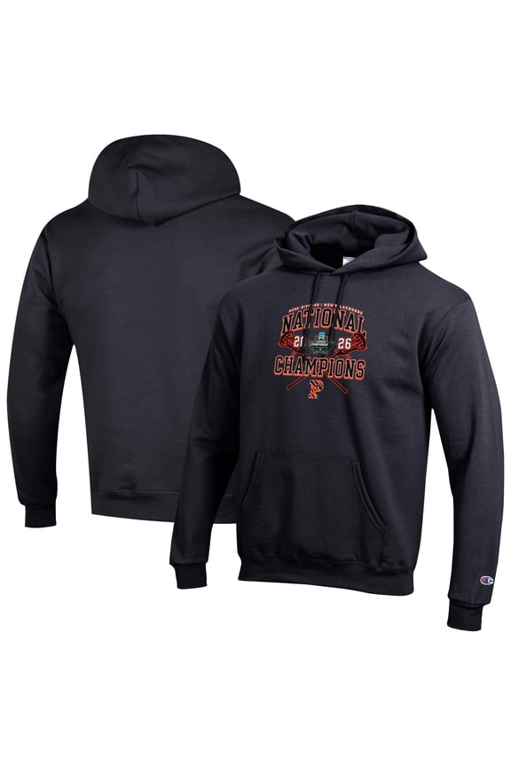 Unisex Champion  Black Princeton Tigers 2026 NCAA Men's Lacrosse National Champions Eco Powerblend Hoodie