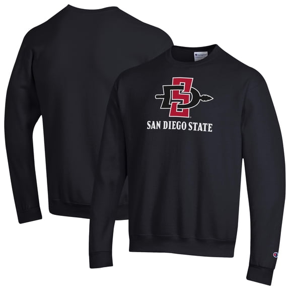 Unisex Champion  Black San Diego State Aztecs Arch Grandparent Eco Powerblend Sweatshirt