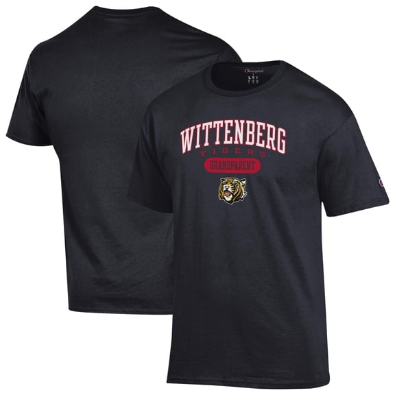 Unisex Champion Black Wittenberg University Tigers Grandparent Pill Box Jersey T-Shirt