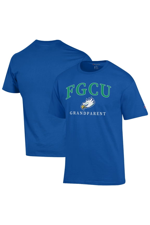 Unisex Champion  Blue Florida Gulf Coast Eagles Arch Grandparent Jersey T-Shirt