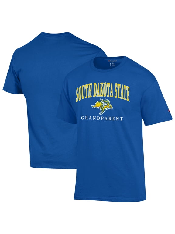 Unisex Champion Blue South Dakota State Jackrabbits Arch Grandparent Jersey T-Shirt