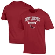 Unisex Champion Crimson Saint Josephs Hawks Grandparent Pill Box Jersey T-Shirt
