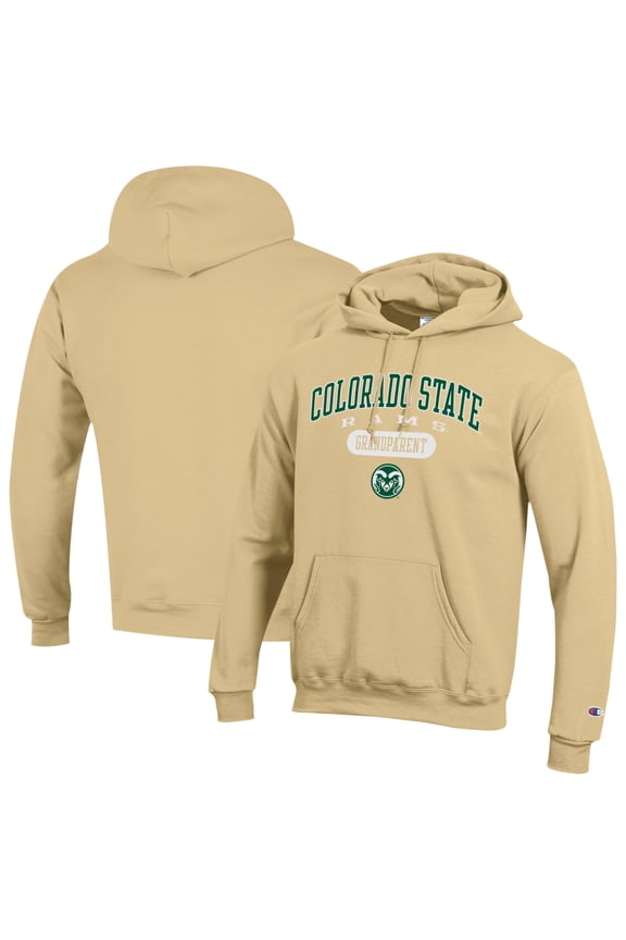 Unisex Champion Gold Colorado State Rams Grandparent Pill Box Eco Powerblend Hoodie