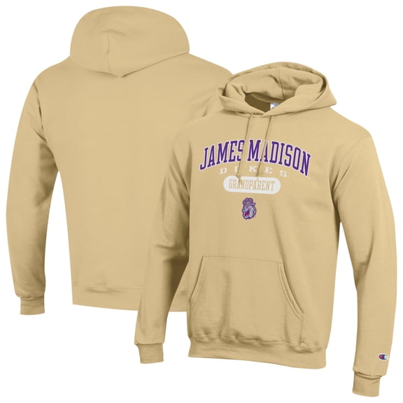Unisex Champion Gold James Madison Dukes Grandparent Pill Box Eco Powerblend Hoodie