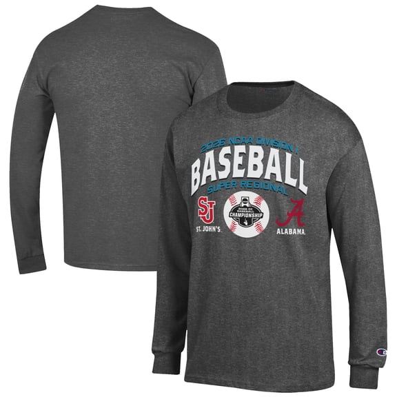Unisex Champion Gray Alabama Crimson Tide vs. St. John's Red Storm 2026 NCAA Baseball Super Regional Matchup Long Sleeve