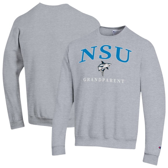 Unisex Champion Gray Nova Southeastern Sharks Arch Grandparent Eco Powerblend Sweatshirt