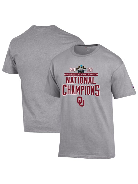Unisex Champion Gray Oklahoma Sooners 2026 NCAA Women's Gymnastics National Champions T-Shirt