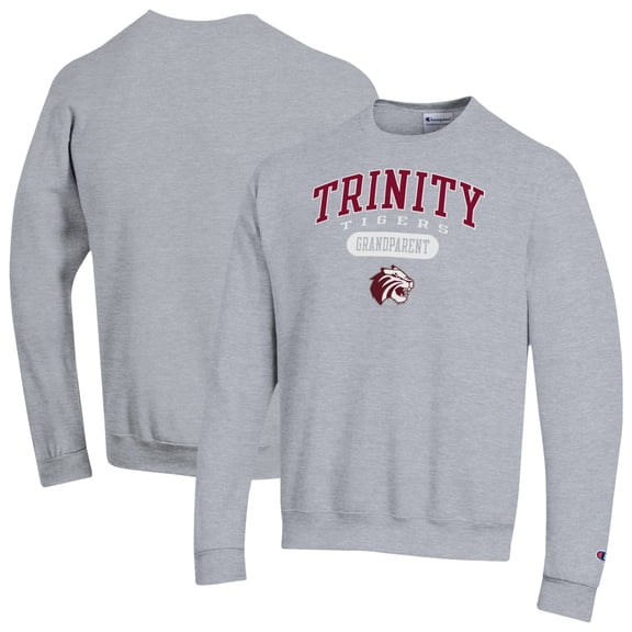 Unisex Champion Gray Trinity Tigers Grandparent Pill Box Eco Powerblend Sweatshirt
