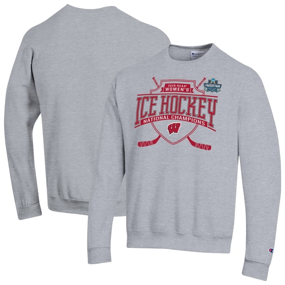 Unisex Champion  Gray Wisconsin Badgers 2026 NCAA Frozen Four Women's Ice Hockey National Champions Sweatshirt