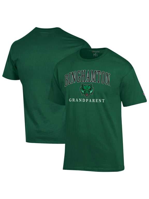 Unisex Champion Green Binghamton Bearcats Arch Grandparent Jersey T-Shirt