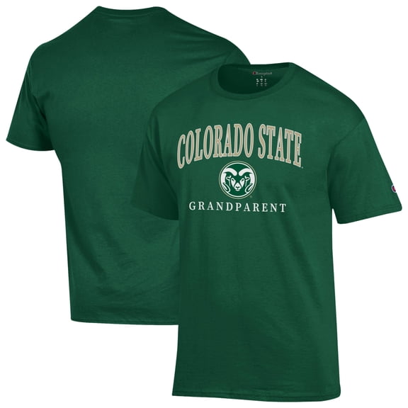 Unisex Champion Green Colorado State Rams Arch Grandparent Jersey T-Shirt