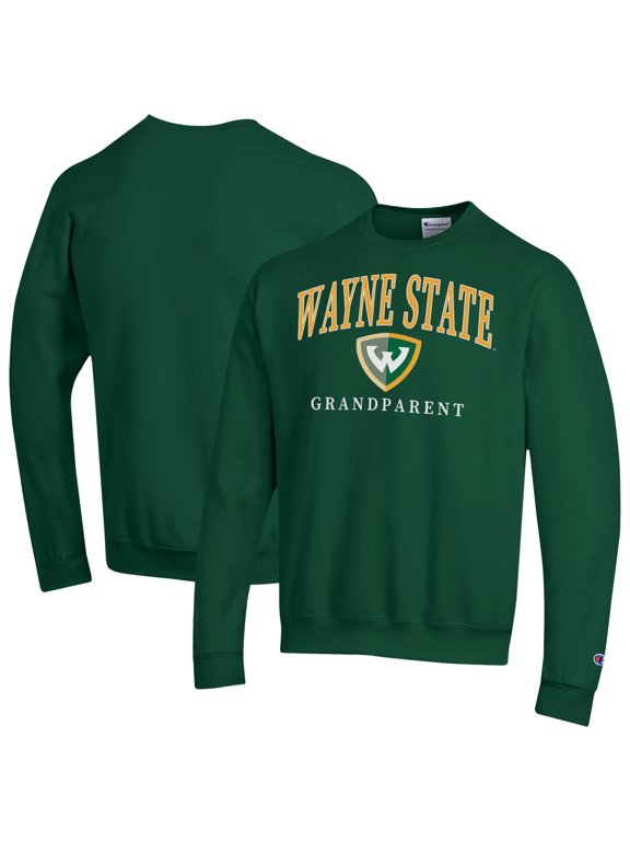 Unisex Champion Green Wayne State Warriors Arch Grandparent Eco Powerblend Sweatshirt