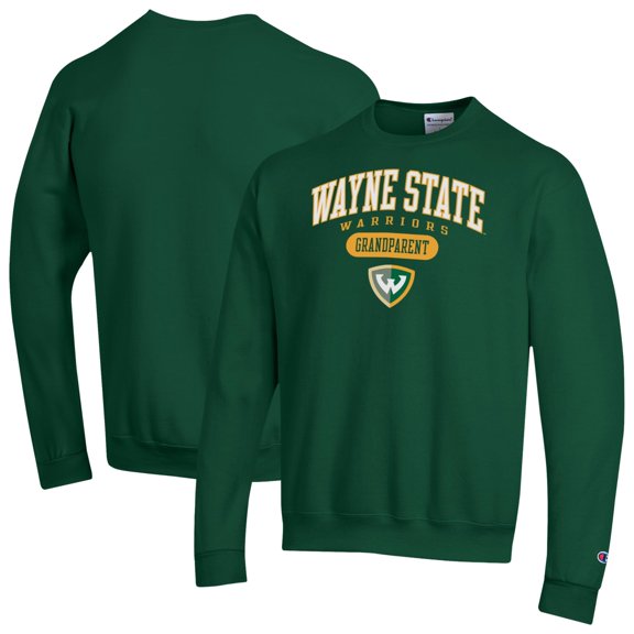 Unisex Champion Green Wayne State Warriors Grandparent Pill Box Eco Powerblend Sweatshirt